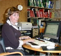 Myra Cropper in the office